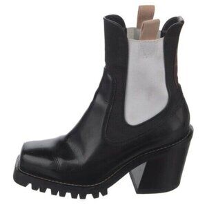 Louis Vuitton Black and White Combat Boots